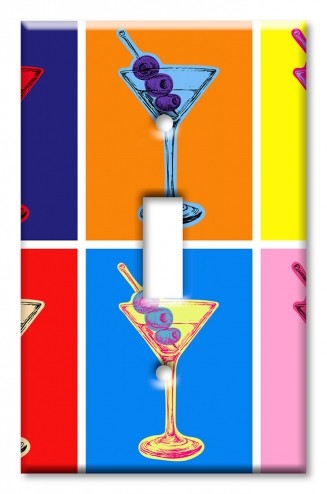 Art Plates - Decorative OVERSIZED Switch Plates & Outlet Covers - Martini Pop Art