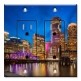 Printed 2 Gang Decora Duplex Receptacle Outlet with matching Wall Plate - Boston At Night