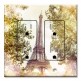 Printed 2 Gang Decora Duplex Receptacle Outlet with matching Wall Plate - Eiffel Tower