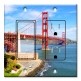 Printed 2 Gang Decora Switch - Outlet Combo with matching Wall Plate - Golden Gate Bridge