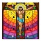 Printed 2 Gang Decora Duplex Receptacle Outlet with matching Wall Plate - Jesus On Cross Stained Glass