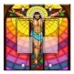 Printed Decora 2 Gang Rocker Style Switch with matching Wall Plate - Jesus On Cross Stained Glass