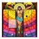 Printed 2 Gang Decora Switch - Outlet Combo with matching Wall Plate - Jesus On Cross Stained Glass