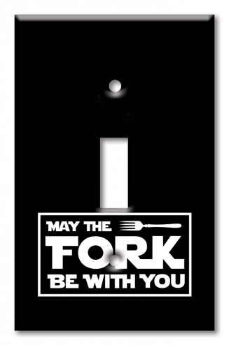 Art Plates - Decorative OVERSIZED Wall Plate - Outlet Cover - Fork Be With You