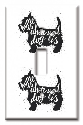 Art Plates - Decorative OVERSIZED Wall Plate - Outlet Cover - Home Is Where Your Dog