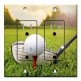Printed 2 Gang Decora Duplex Receptacle Outlet with matching Wall Plate - Golf Club and Ball