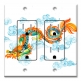 Printed 2 Gang Decora Duplex Receptacle Outlet with matching Wall Plate - Chinese Dragon