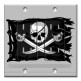 Printed 2 Gang Decora Duplex Receptacle Outlet with matching Wall Plate - Pirate Flag