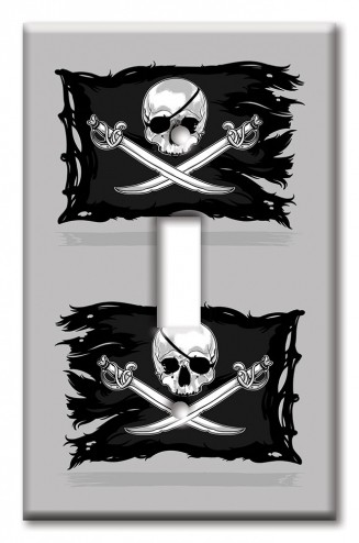 Art Plates - Decorative OVERSIZED Switch Plates & Outlet Covers - Pirate Flag