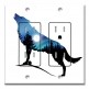 Printed 2 Gang Decora Duplex Receptacle Outlet with matching Wall Plate - Wolf Silhouette