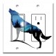 Printed 2 Gang Decora Switch - Outlet Combo with matching Wall Plate - Wolf Silhouette