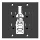 Printed 2 Gang Decora Duplex Receptacle Outlet with matching Wall Plate - Wine O'Clock