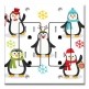 Printed 2 Gang Decora Duplex Receptacle Outlet with matching Wall Plate - Penguins