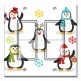 Printed Decora 2 Gang Rocker Style Switch with matching Wall Plate - Penguins