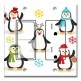 Printed 2 Gang Decora Switch - Outlet Combo with matching Wall Plate - Penguins