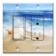 Printed 2 Gang Decora Switch - Outlet Combo with matching Wall Plate - Sea Shells by the Ocean Waves Beach