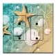 Printed 2 Gang Decora Duplex Receptacle Outlet with matching Wall Plate - Sea Shells and Star Fish in Ocean Beach Tide Pool