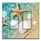 Printed Decora 2 Gang Rocker Style Switch with matching Wall Plate - Sea Shells and Star Fish in Ocean Beach Tide Pool
