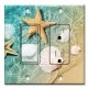 Printed 2 Gang Decora Switch - Outlet Combo with matching Wall Plate - Sea Shells and Star Fish in Ocean Beach Tide Pool