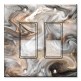 Printed Decora 2 Gang Rocker Style Switch with matching Wall Plate - Grey and Brown Swirl Marble - Granite Print