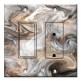 Printed 2 Gang Decora Switch - Outlet Combo with matching Wall Plate - Grey and Brown Swirl Marble - Granite Print