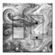 Printed 2 Gang Decora Switch - Outlet Combo with matching Wall Plate - Grey Swirl Marble - Granite Print