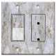 Printed 2 Gang Decora Switch - Outlet Combo with matching Wall Plate - White Pearl Quartzite / Granite / Marble Print