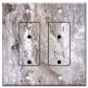 Printed 2 Gang Decora Duplex Receptacle Outlet with matching Wall Plate - Fantasy Brown Quartzite / Granite / Marble Print