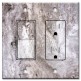 Printed 2 Gang Decora Switch - Outlet Combo with matching Wall Plate - Fantasy Brown Quartzite / Granite / Marble Print