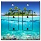 Printed 2 Gang Decora Duplex Receptacle Outlet with matching Wall Plate - Tropical Ocean Island Beach