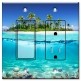 Printed 2 Gang Decora Switch - Outlet Combo with matching Wall Plate - Tropical Ocean Island Beach