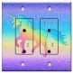 Printed 2 Gang Decora Duplex Receptacle Outlet with matching Wall Plate - Rainbow Glitter Unicorn