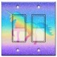 Printed Decora 2 Gang Rocker Style Switch with matching Wall Plate - Rainbow Glitter Unicorn