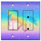 Printed 2 Gang Decora Switch - Outlet Combo with matching Wall Plate - Rainbow Glitter Unicorn