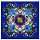 Printed 2 Gang Decora Duplex Receptacle Outlet with matching Wall Plate - Dark Blue Mexican Talavera Tile Print