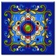 Printed 2 Gang Decora Duplex Receptacle Outlet with matching Wall Plate - Dark Blue Mexican Talavera Tile Print