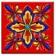 Printed 2 Gang Decora Duplex Receptacle Outlet with matching Wall Plate - Red Mexican Talavera Tile Print