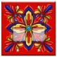 Printed Decora 2 Gang Rocker Style Switch with matching Wall Plate - Red Mexican Talavera Tile Print