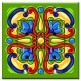 Printed 2 Gang Decora Duplex Receptacle Outlet with matching Wall Plate - Green Mexican Talavera Tile Print