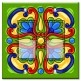 Printed Decora 2 Gang Rocker Style Switch with matching Wall Plate - Green Mexican Talavera Tile Print