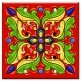 Printed 2 Gang Decora Duplex Receptacle Outlet with matching Wall Plate - Red / Green Mexican Talavera Tile Print