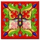 Printed Decora 2 Gang Rocker Style Switch with matching Wall Plate - Red / Green Mexican Talavera Tile Print