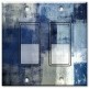 Printed Decora 2 Gang Rocker Style Switch with matching Wall Plate - Blue and Grey Abstract Art