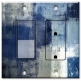 Printed 2 Gang Decora Switch - Outlet Combo with matching Wall Plate - Blue and Grey Abstract Art