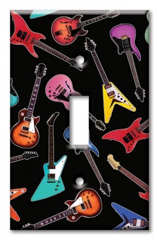 Art Plates - Decorative OVERSIZED Wall Plate - Outlet Cover - Electric Guitars - Image by Dan Morris