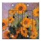 Printed 2 Gang Decora Duplex Receptacle Outlet with matching Wall Plate - Monet: Sunflowers