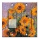 Printed 2 Gang Decora Switch - Outlet Combo with matching Wall Plate - Monet: Sunflowers
