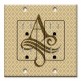 Printed 2 Gang Decora Duplex Receptacle Outlet with matching Wall Plate - Letter "A" Monogram