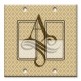 Printed Decora 2 Gang Rocker Style Switch with matching Wall Plate - Letter "A" Monogram