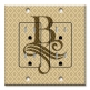 Printed 2 Gang Decora Duplex Receptacle Outlet with matching Wall Plate - Letter "B" Monogram